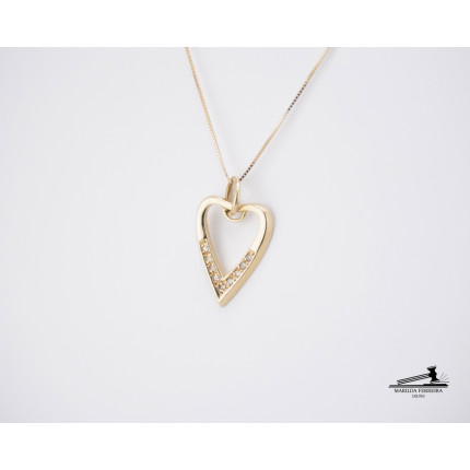 Pingente Coração com Diamantes