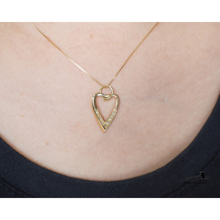 Pingente Coração com Diamantes