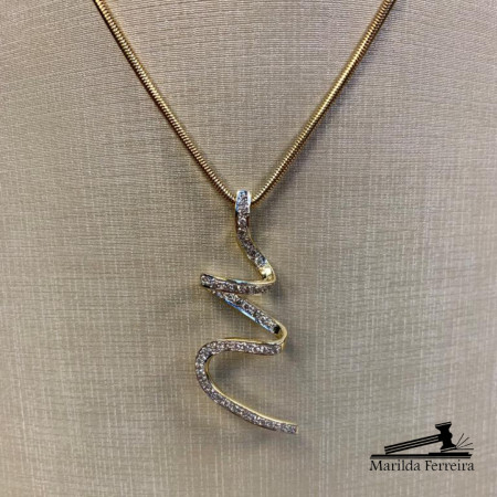 Pingente Raio com Diamantes