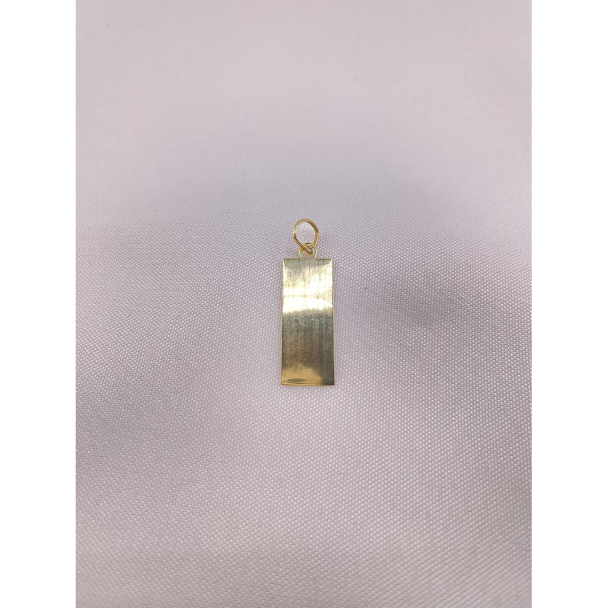 Pingente Placa (Personalizável)  em Ouro Amarelo