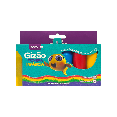 Gizão de Cera 6 Cores - Primeira Infância - Pacote com 6 Caixas
