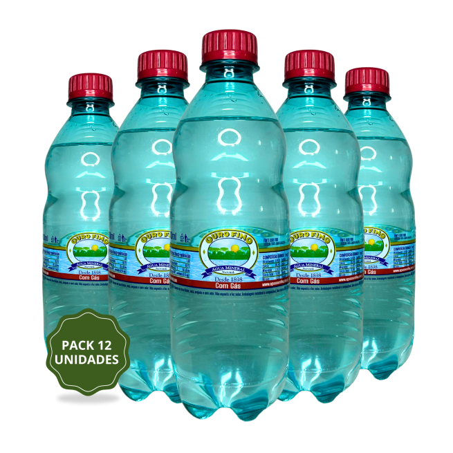 Água Mineral 500 ML - Com Gás - Pack com 12 unidades