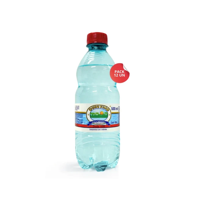 Água Mineral 500 ML - Com Gás - Pack com 12 unidades