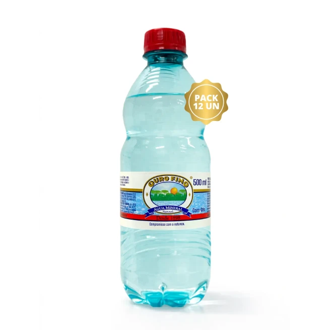Água Mineral 500 ML - Com Gás - Pack com 12 unidades