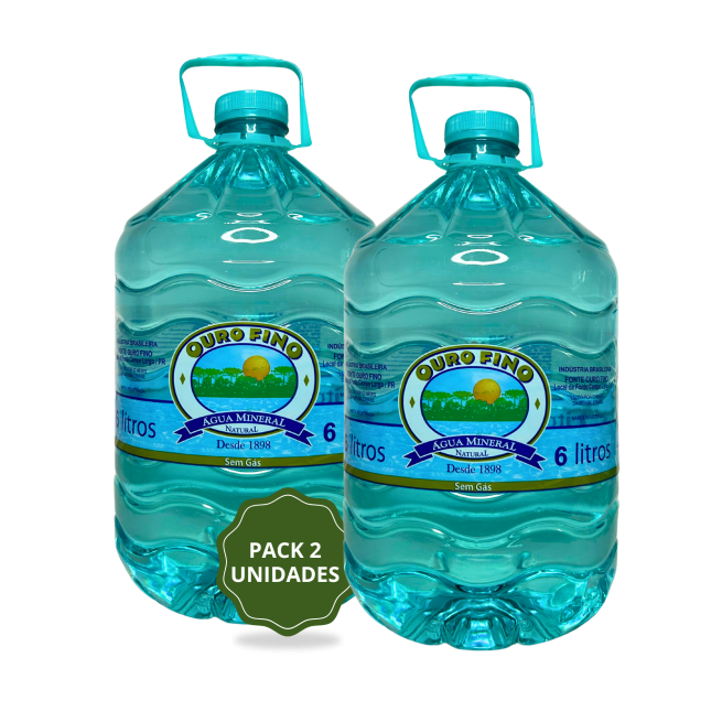 Água Mineral Garrafão 6L - Descartável - Pack com 2 unidades