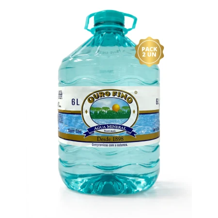 Água Mineral Garrafão 6L - Descartável - Pack com 2 unidades
