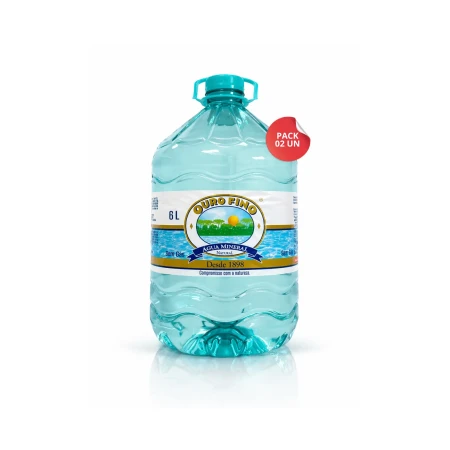 Água Mineral Garrafão 6L - Descartável - Pack com 2 unidades