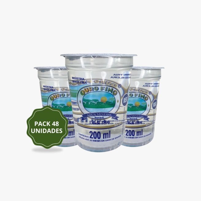 Água Mineral Copo 200mL - Sem Gás - Caixa com 48 unidades