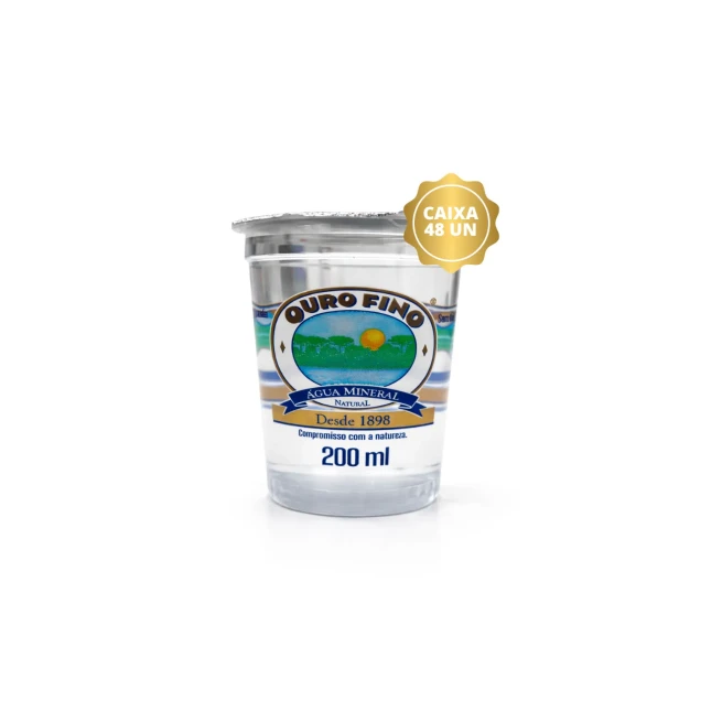 Água Mineral Copo 200mL - Sem Gás - Caixa com 48 unidades