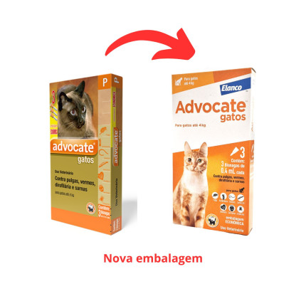 Advocate Gatos 0,4 ml até 4 kg - 3 bisnagas