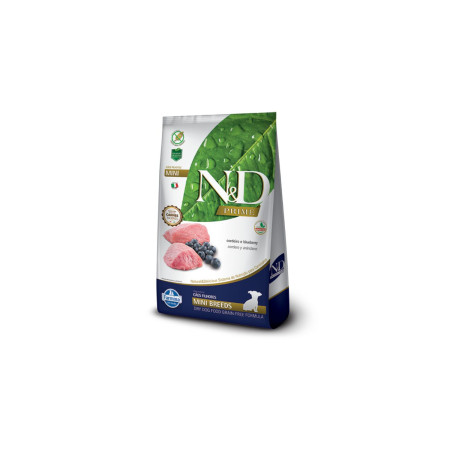 N&D Prime Cães Filhotes Mini Breeds Cordeiro e Blueberry 2,5 kg