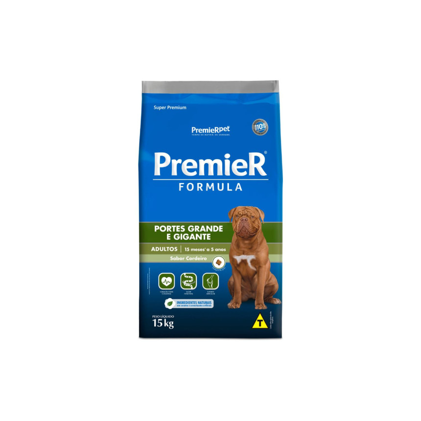 Premier Formula Cães Adultos Porte Grande e Gigante Cordeiro 15 kg