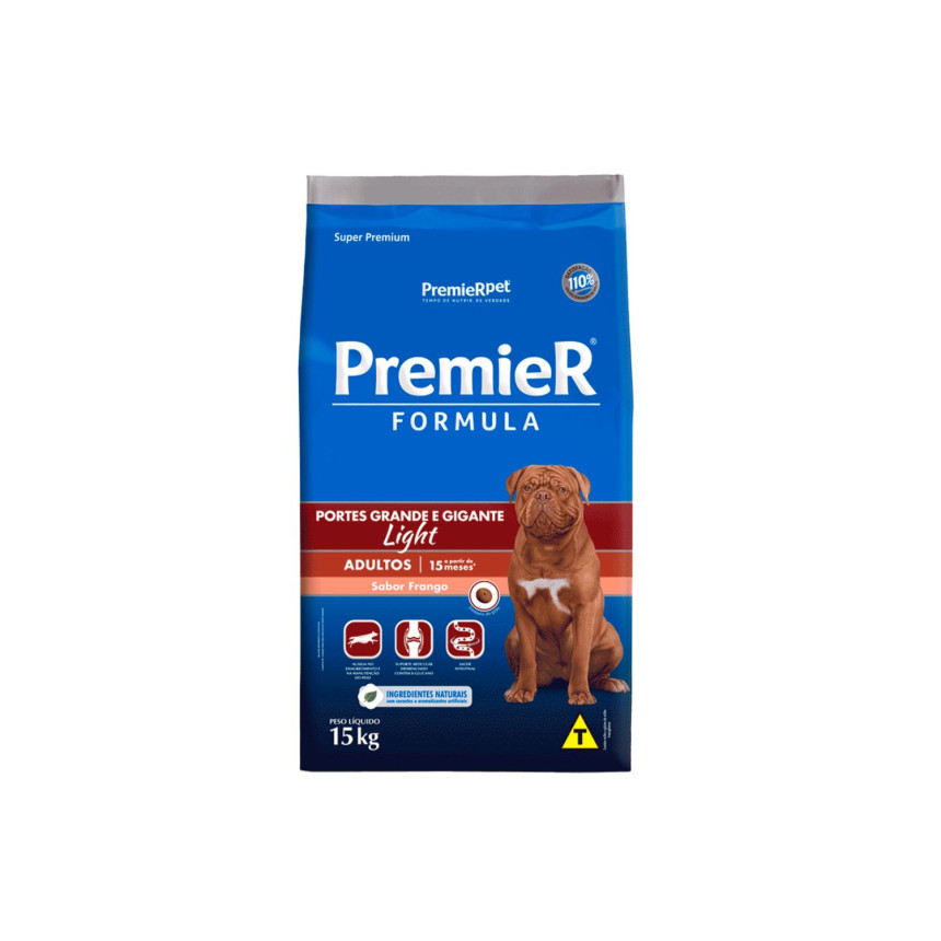 Premier Formula Light Cães Adultos Porte Grande e Gigante Frango 15 kg