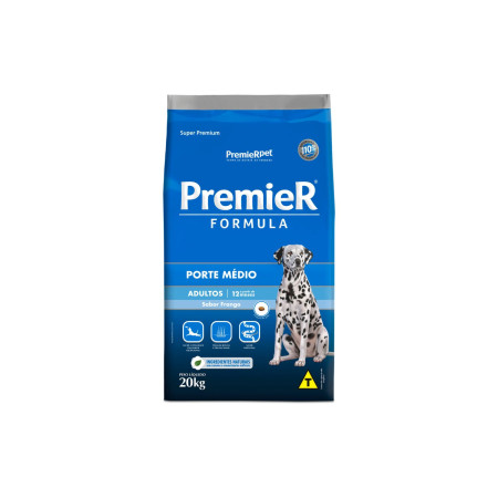 Premier Formula Cães Adultos Porte Médio Frango 20 kg