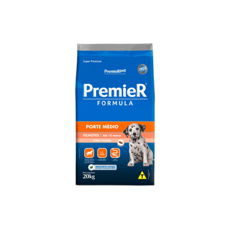 Premier Formula Cães Filhotes Porte Médio Frango 20 kg