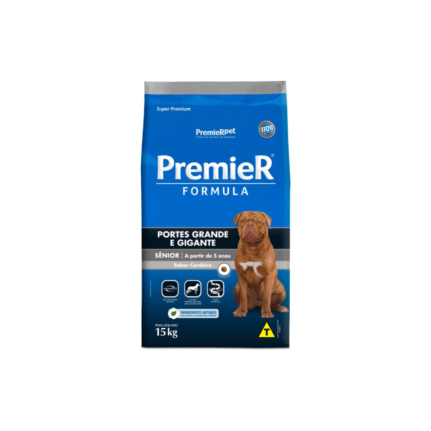 Premier Formula Cães Sênior Porte Grande e Gigante Cordeiro 15 kg