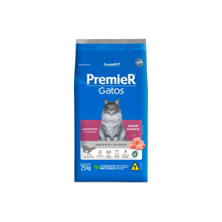Premier Gatos Castrados 7 a 11 Anos Frango 7,5 kg