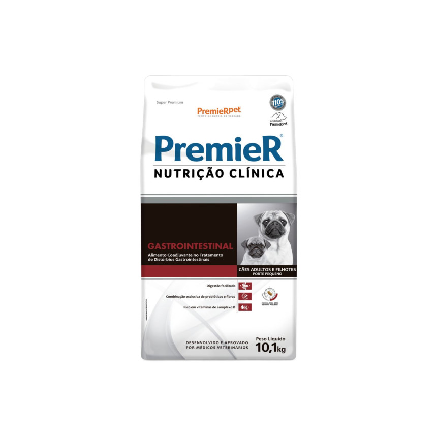 Premier Nutrição Clínica Gastrointestinal Cães Filhotes e Adultos Porte Pequeno 10,1 kg