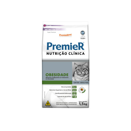 Premier Nutrição Clínica Obesidade Gatos Adultos 1,5 kg