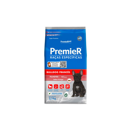 Premier Raças Específicas Bulldog Francês Cães Filhotes Frango 2,5 kg