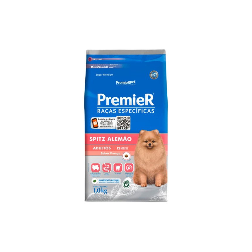 Premier Raças Específicas Spitz Alemão Cães Adultos Frango 1 kg