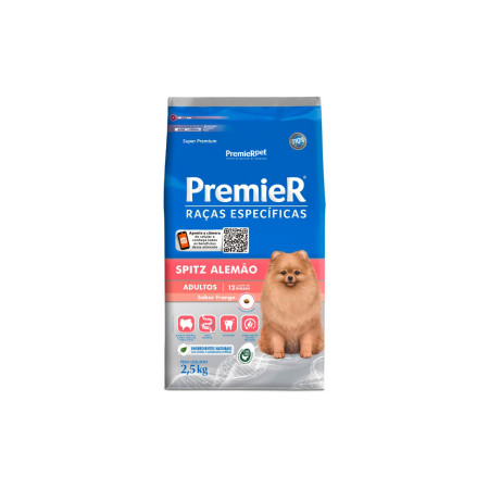 Premier Raças Específicas Spitz Alemão Cães Adultos Frango 2,5 kg