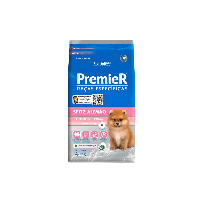 Premier Raças Específicas Spitz Alemão Cães Filhotes Frango 2,5 kg