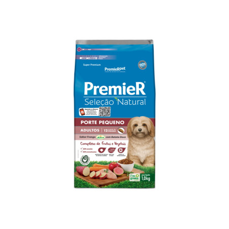 Premier Seleção Natural Cães Adultos Porte Pequeno Frango Korin e Batata Doce 1 kg
