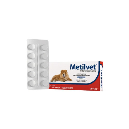 Metilvet 20 mg - 10 comprimidos