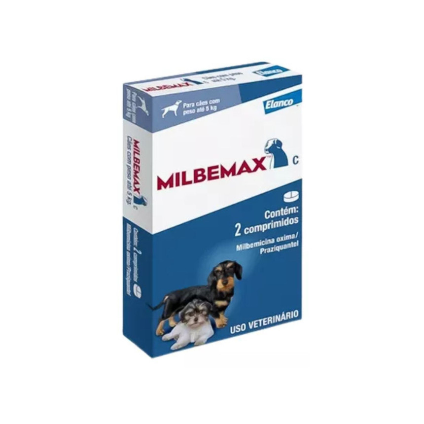 Milbemax Cães até 5 kg - 2 comprimidos