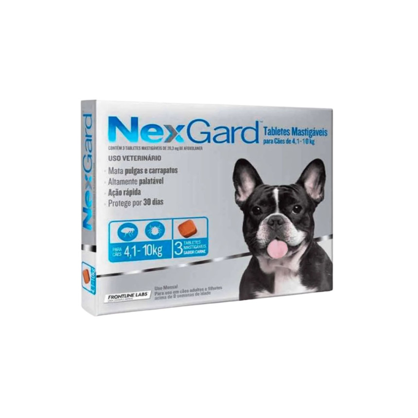 Nexgard para Cães de 4,1 a 10 kg - 3 tabletes