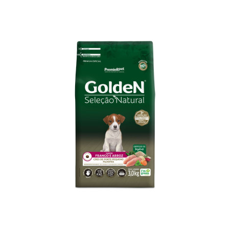 Golden Seleção Natural Cães Filhotes Porte Pequeno Frango 3 kg