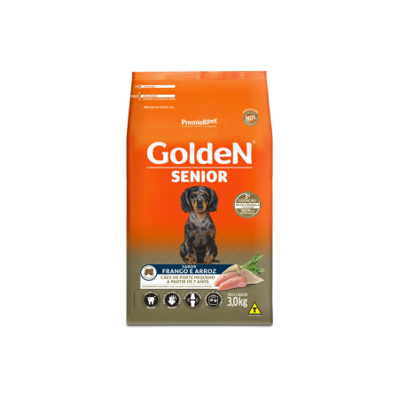 Golden Sênior Cães Adultos Porte Pequeno Frango e Arroz 3 kg