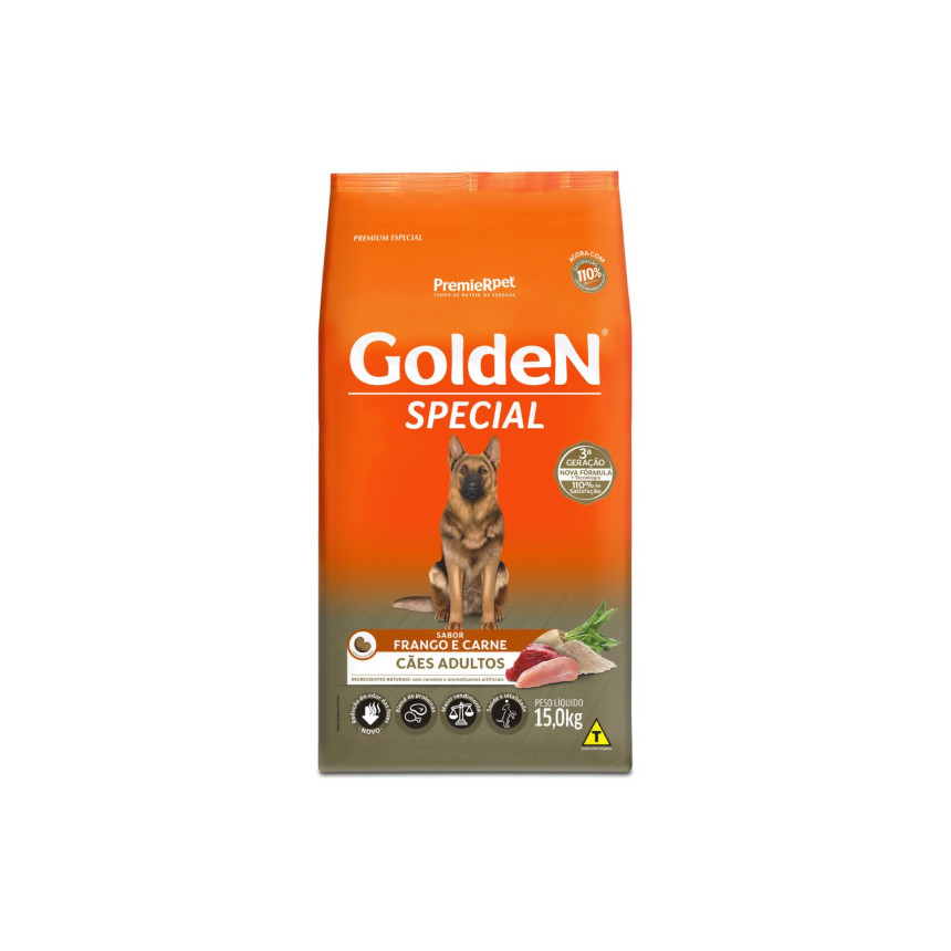 Golden Special Cães Adultos Frango e Carne 15 kg