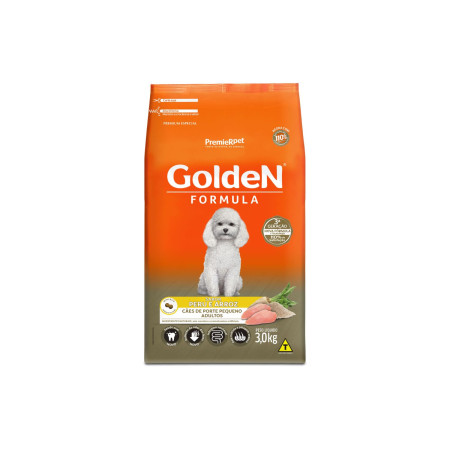 Golden Formula Cães Adultos Porte Pequeno Peru e Arroz 3 kg