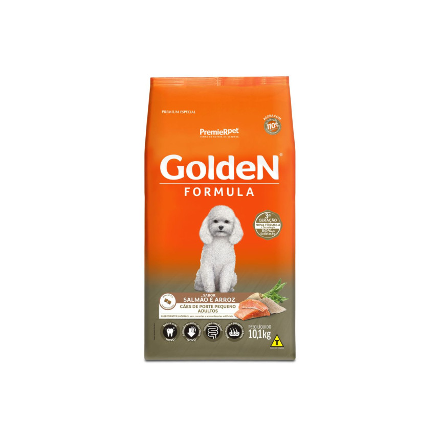 Golden Formula Cães Adultos Porte Pequeno Salmão e Arroz 10,1 kg