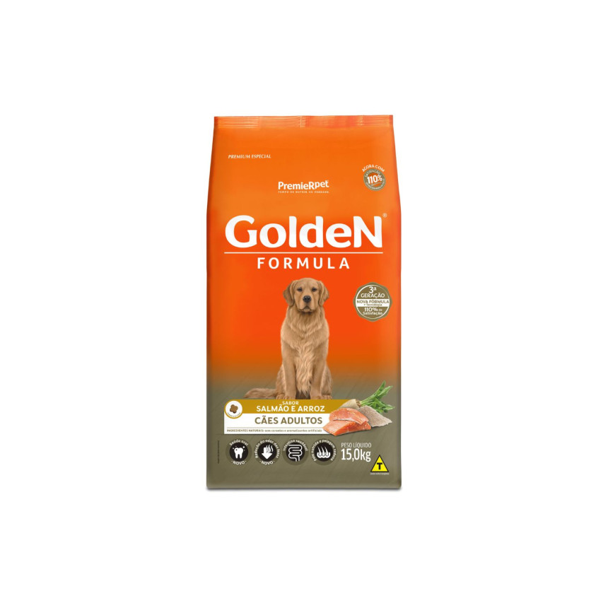 Golden Formula Cães Adultos Salmão e Arroz 15 kg