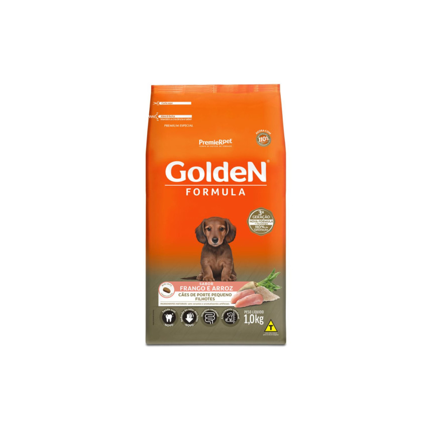 Golden Formula Cães Filhotes Porte Pequeno Frango 1 kg