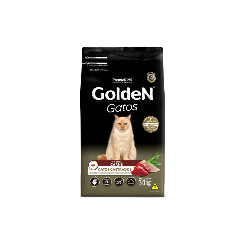 Golden Gatos Castrados Carne 3 kg