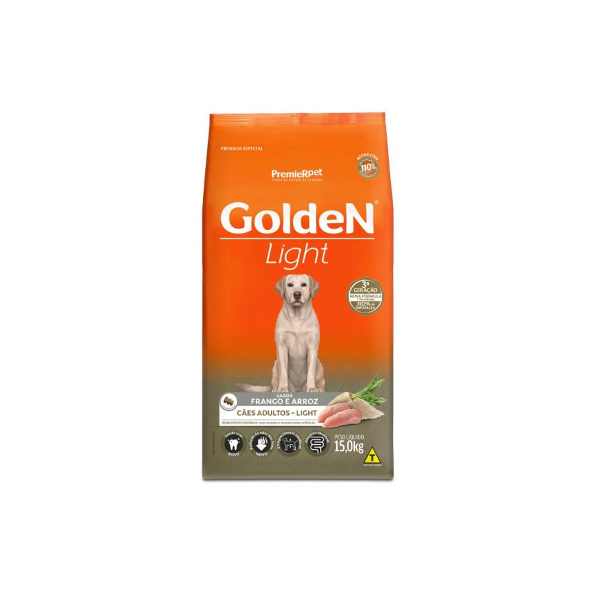 Golden Light Cães Adultos Frango 15 kg