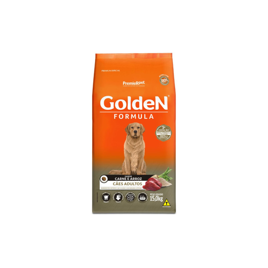 Golden Formula Cães Adultos Carne e Arroz 15 kg