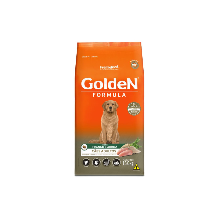 Golden Formula Cães Adultos Frango e Arroz 15 kg