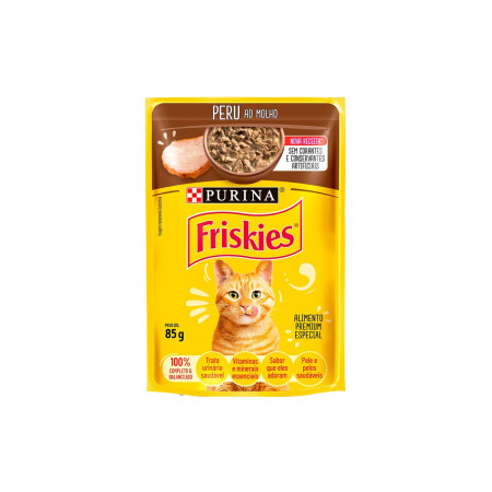 Sachê Friskies Gatos Adultos Peru ao Molho 85 g