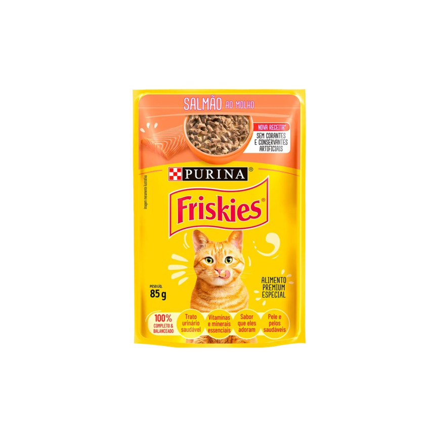 Sachê Friskies Gatos Adultos Salmão ao Molho 85 g