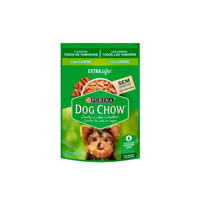 Sachê Dog Chow Cães Filhotes Todos os Tamanhos Carne 100 g