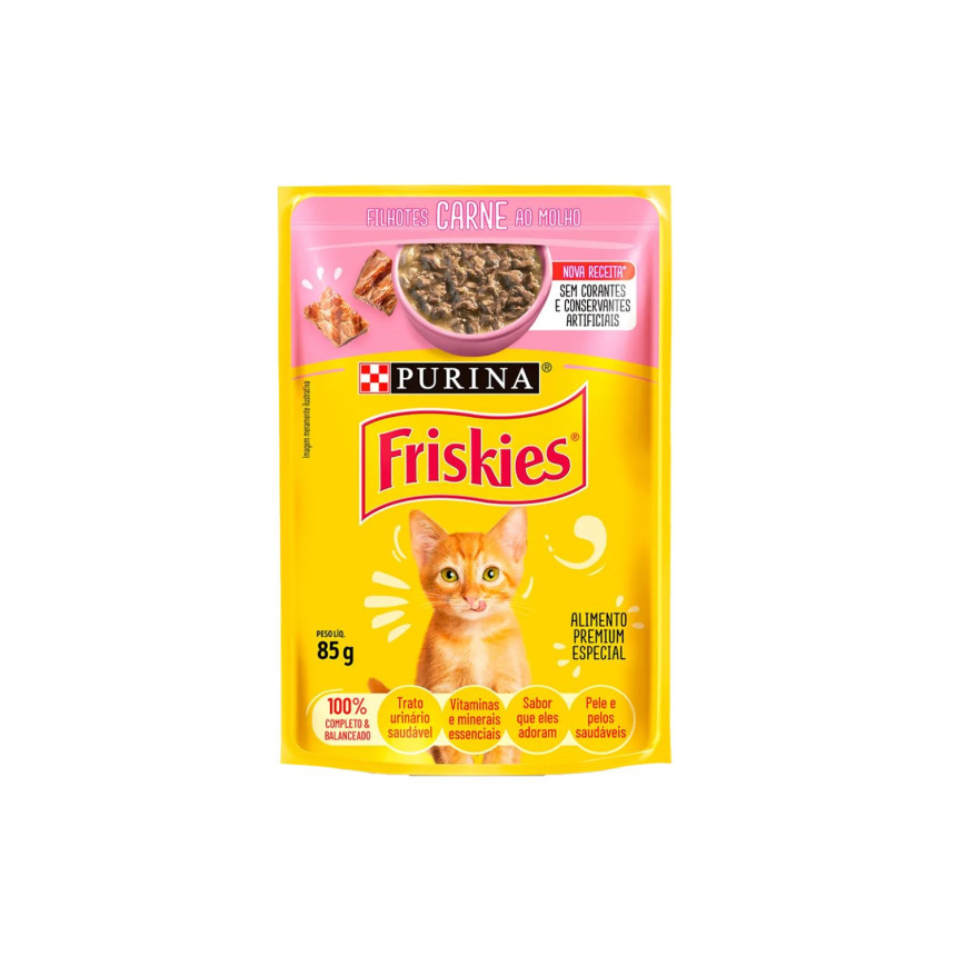 Sachê Friskies Gatos Filhotes Carne ao Molho 85 g