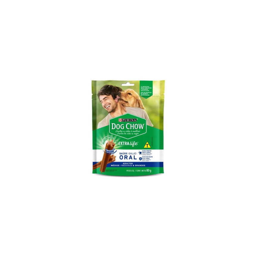 Dog Chow Extra Life Petisco Saúde Oral Cães Adultos Médio e Grande 80 g
