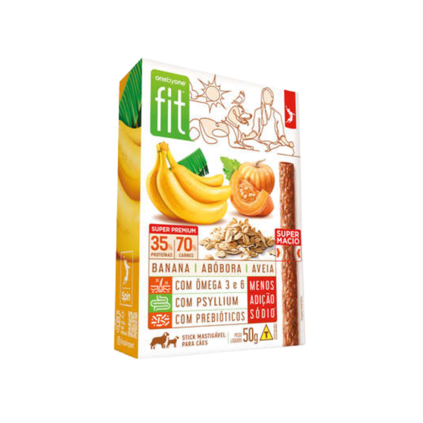 Petisco Spin Fit Stick Petisco Cães Banana, Abóbora e Aveia 50 g