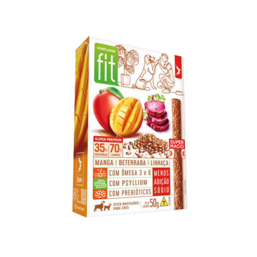 Petisco Spin Fit Stick Petisco Cães Manga, Beterraba e Linhaça 50 g
