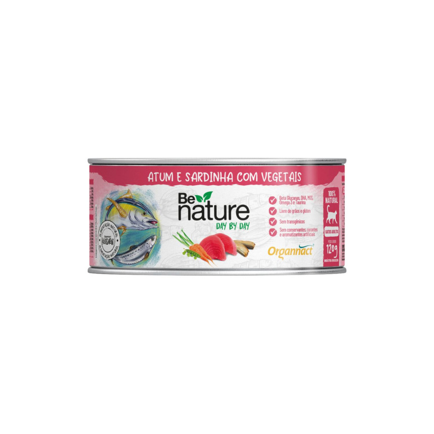 Be Nature Gatos Adultos Atum e Sardinha com Vegetais 120 g